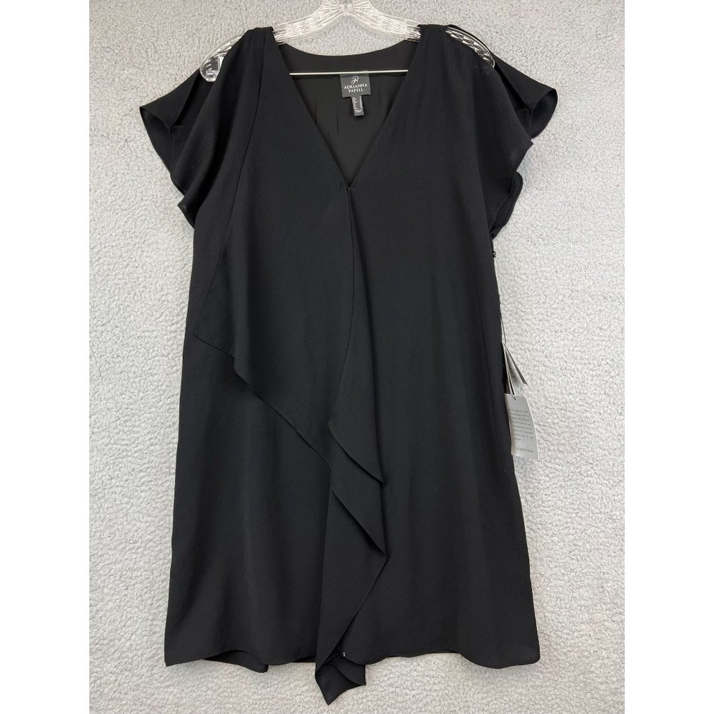 NWT Adrianna‎ Papell Women's Cold Shoulder Dress Black Size 6